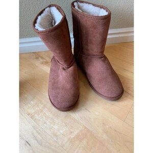 Tamarac Audrey Brown Suede Shearling Lined Winter Boots Size 9